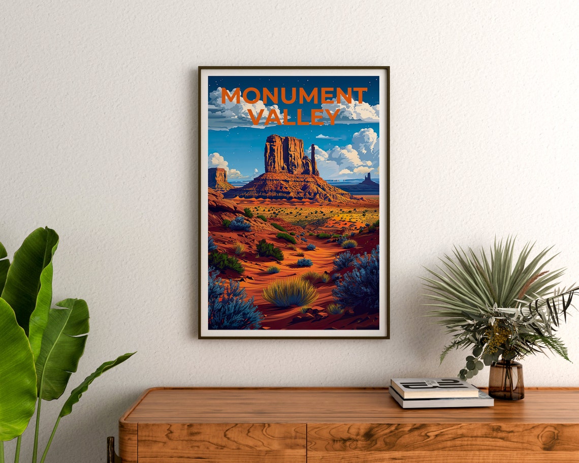 Monument Valley Arizona Red Rock Desert Buttes Dusk Travel Poster - Image 3