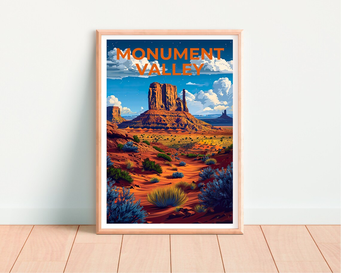 Monument Valley Arizona Red Rock Desert Buttes Dusk Travel Poster - Image 4
