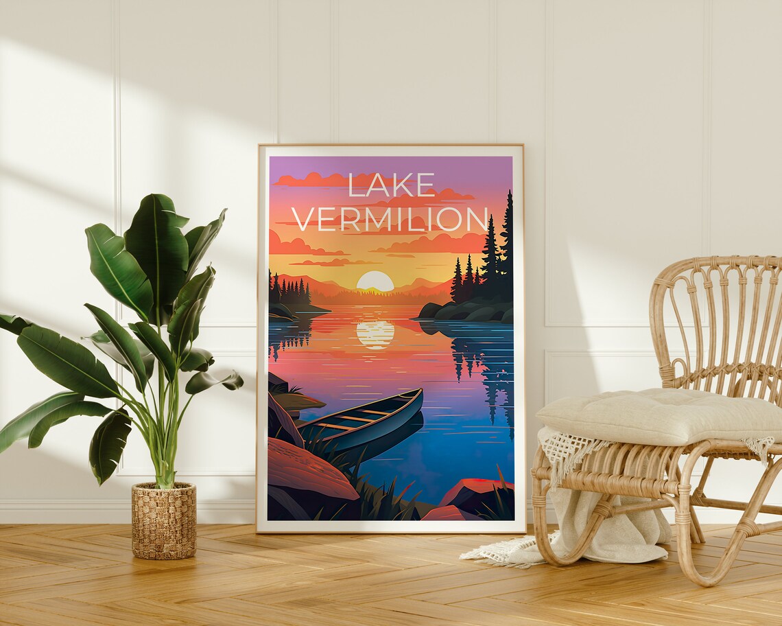 Lake Vermilion, Minnesota Travel Poster Print - Image 2
