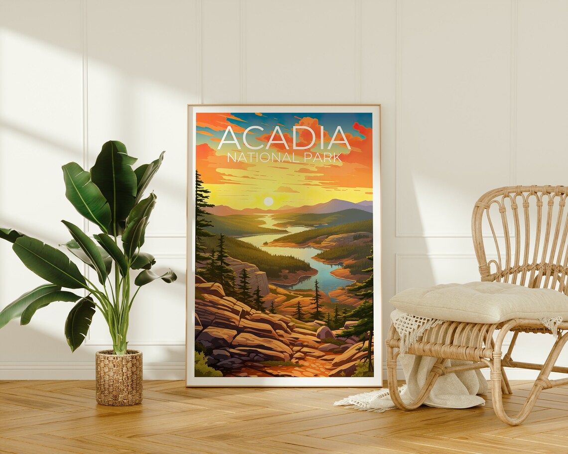 Acadia Park Travel Poster, Maine Nature Print - Image 2