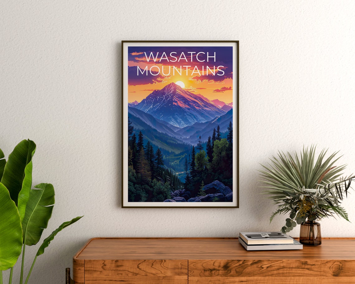 Wasatch Mountains Utah Sunset Peak Sun Summit Pine Valley View Poster - Image 3