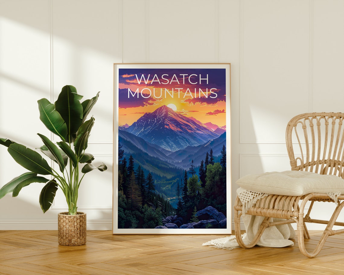Wasatch Mountains Utah Sunset Peak Sun Summit Pine Valley View Poster - Image 2