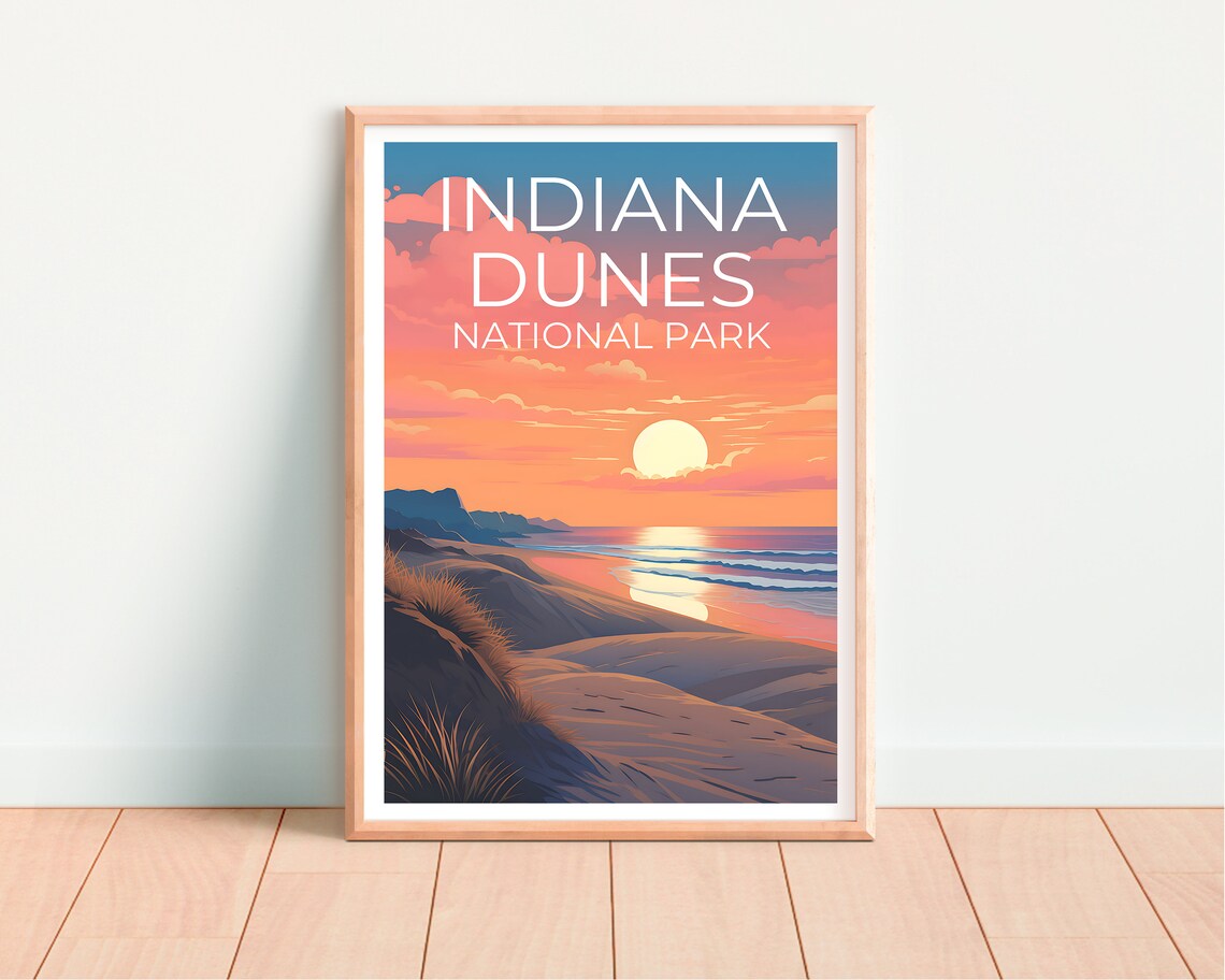 Indiana Dunes National Park Sand Dunes Sunset Shoreline Travel Poster - Image 4