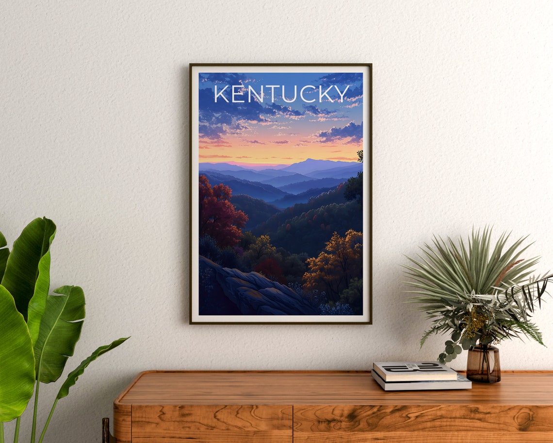 Kentucky Appalachian Sunset Layered Mountain Ridges Autumn View Poster - Image 3