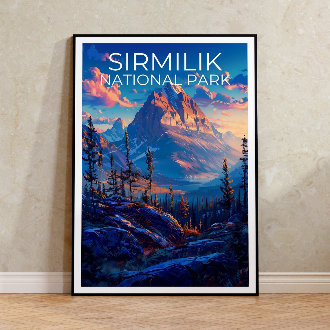Sirmilik National Park Canada Arctic Peak Pines Sunset Vista Poster