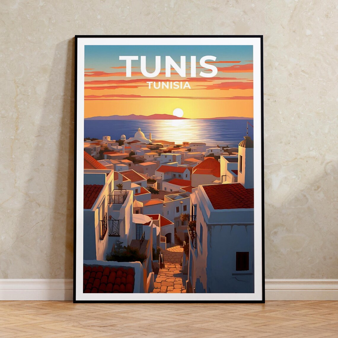 Tunis Travel Poster, Tunisia City Wall Art Print