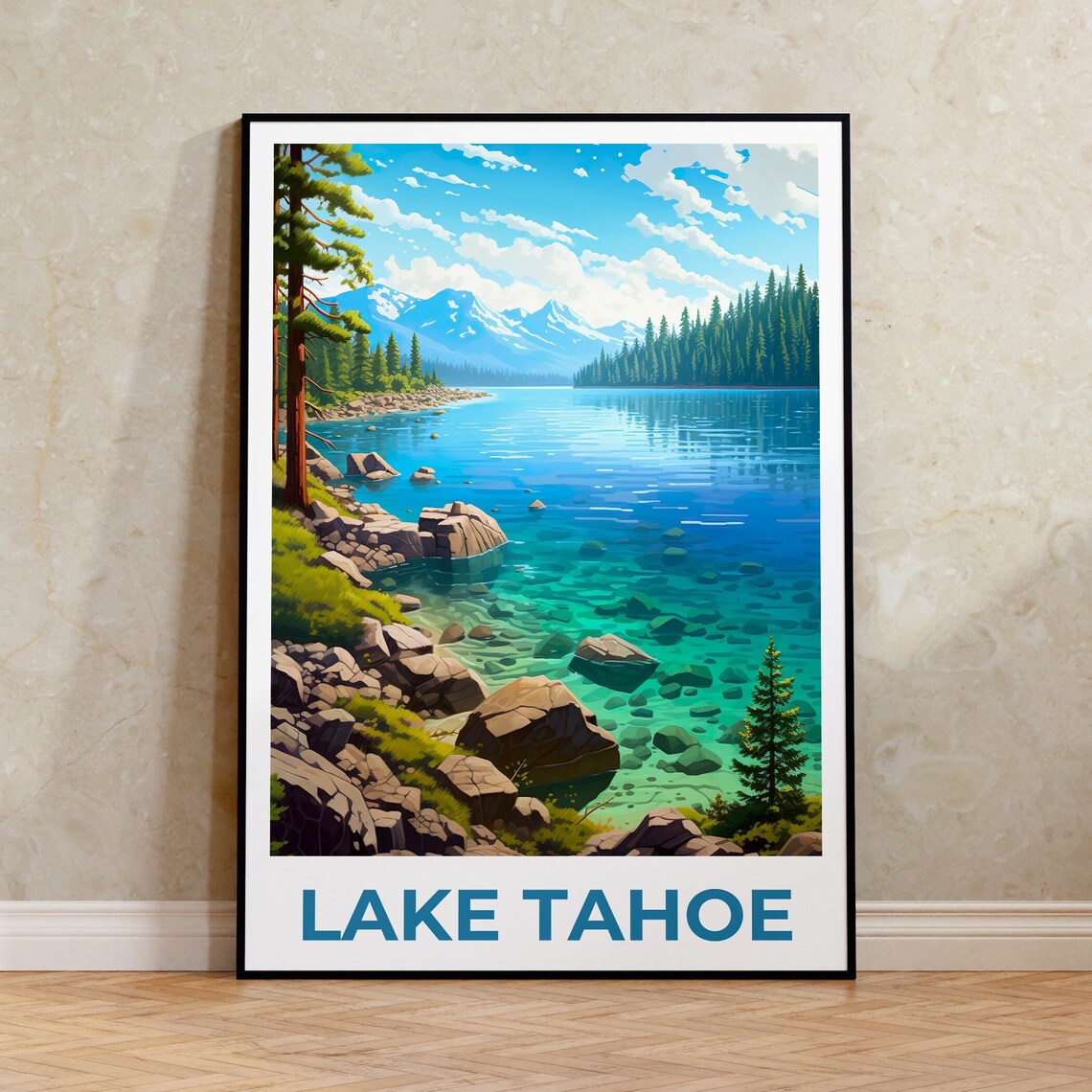 Lake Tahoe Travel Poster, California and Nevada
