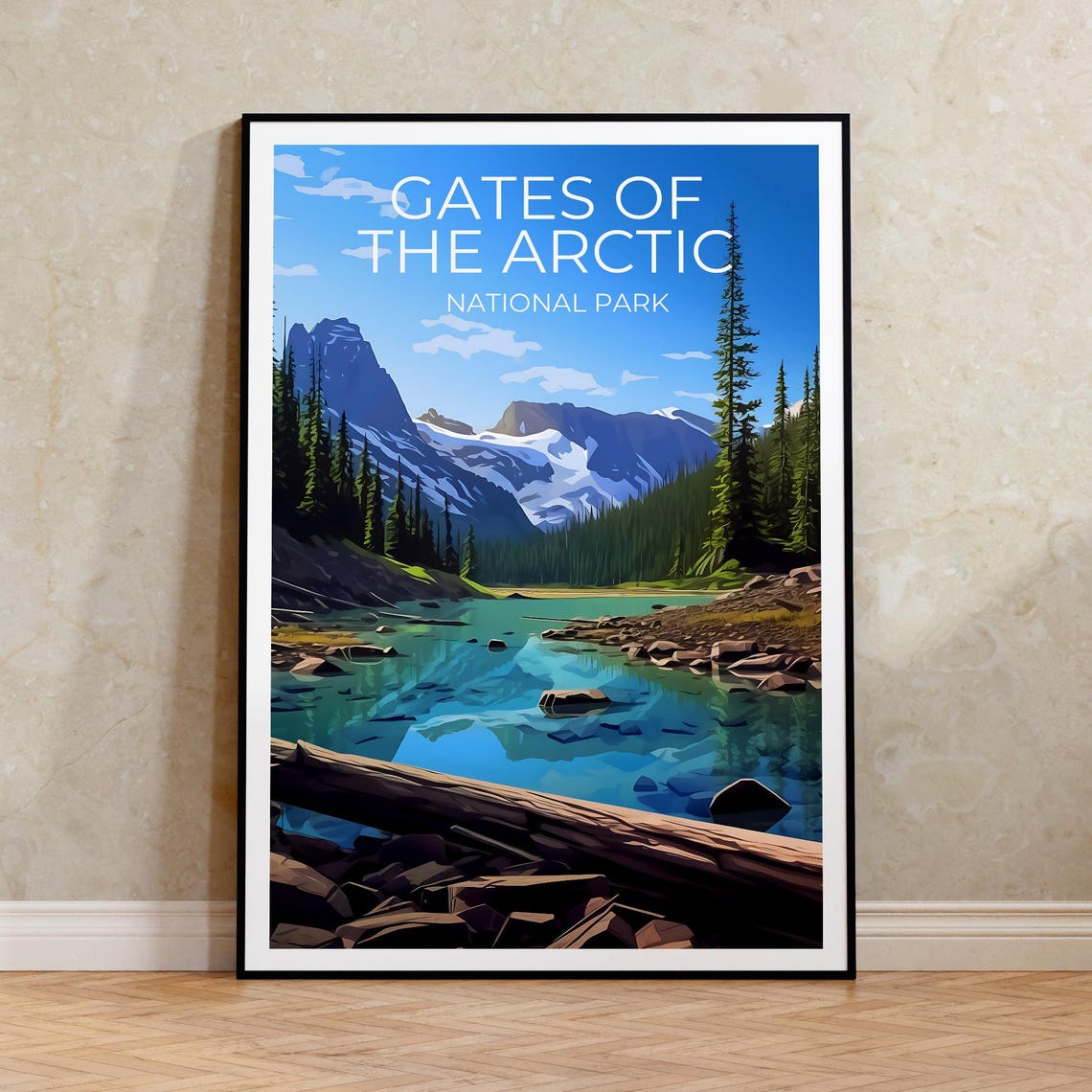 Gates Of The Arctic Alaska Alpine Lake Snowy Peaks View Poster