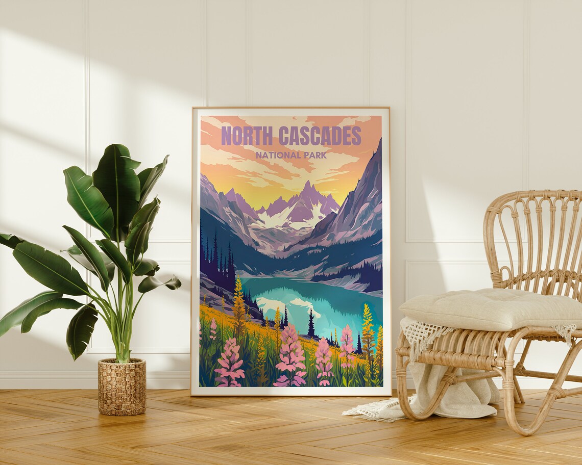 North Cascades National Park Travel Poster, Washington - Image 2