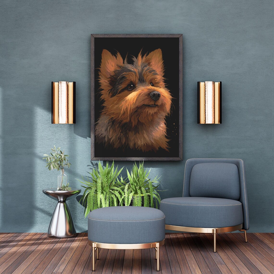 Australian Terrier Portrait Small Loyal Dog Painting Wall Art - Image 7