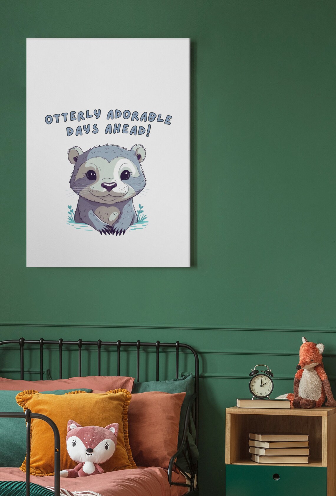 Otterly Adorable Illustration Print Silly Art Posters Cute Otter Quote Prints Funny Otter Lover Art Animal Art Print Girl Room Wallart - Image 3
