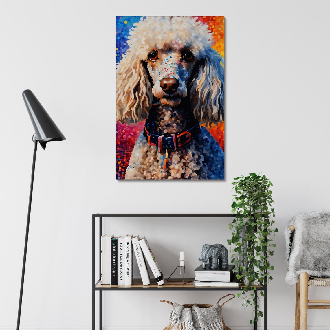 Fluffy Poodle Art Print Colorful Modern Wall Art Dog Portrait Print Rainbow Poodle Photo Print Cute Dog Art Print Best Friend Gift Art - Image 2