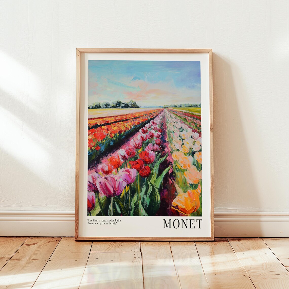 Monet Tulip Field, Impressionist Floral Landscape