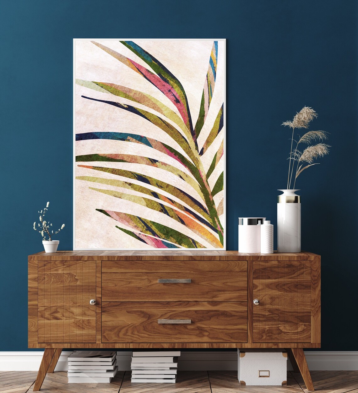 Neutral Boho Abstract Botanical Palm Art Print