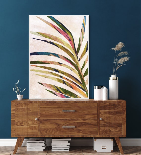 Neutral Boho Abstract Botanical Palm Art Print