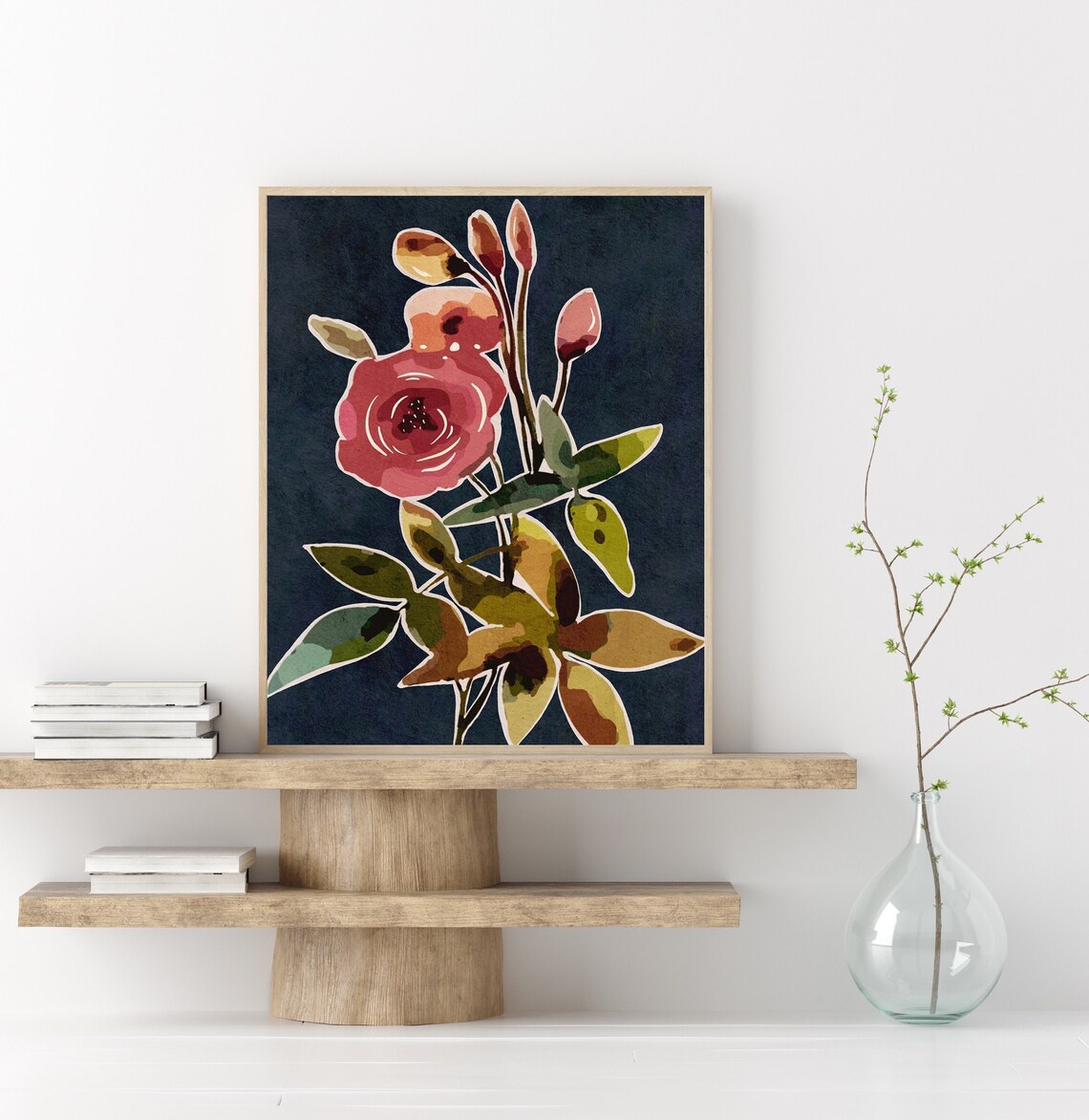 Vintage Botanical Floral Abstract Art Print