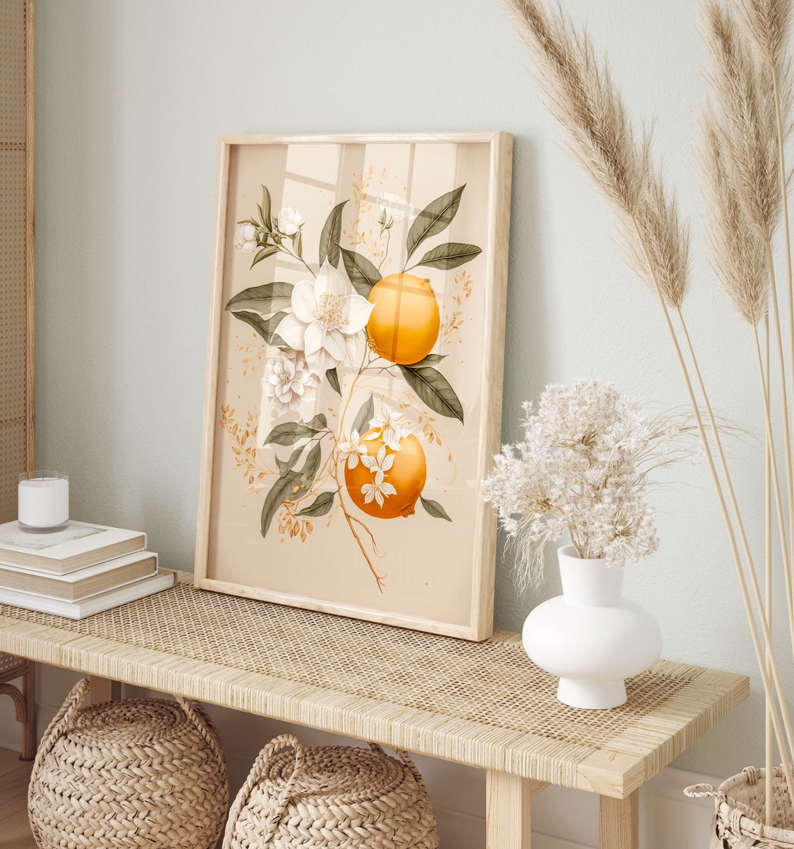 Orange Blossom Branch Vintage Botanical Fruit Flower Art Poster - Image 2