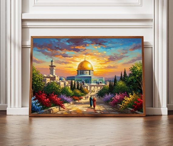 Jerusalem Al Aqsa Travel Poster Textured Digital Art