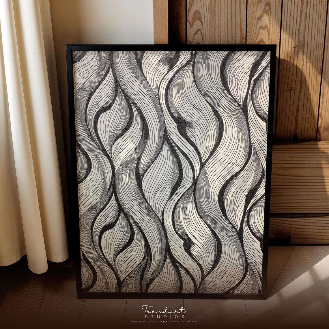 Japandi Line Print, Minimalist Abstract Decor