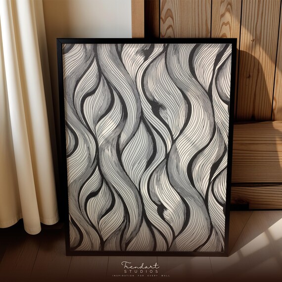 Japandi Line Print, Minimalist Abstract Decor