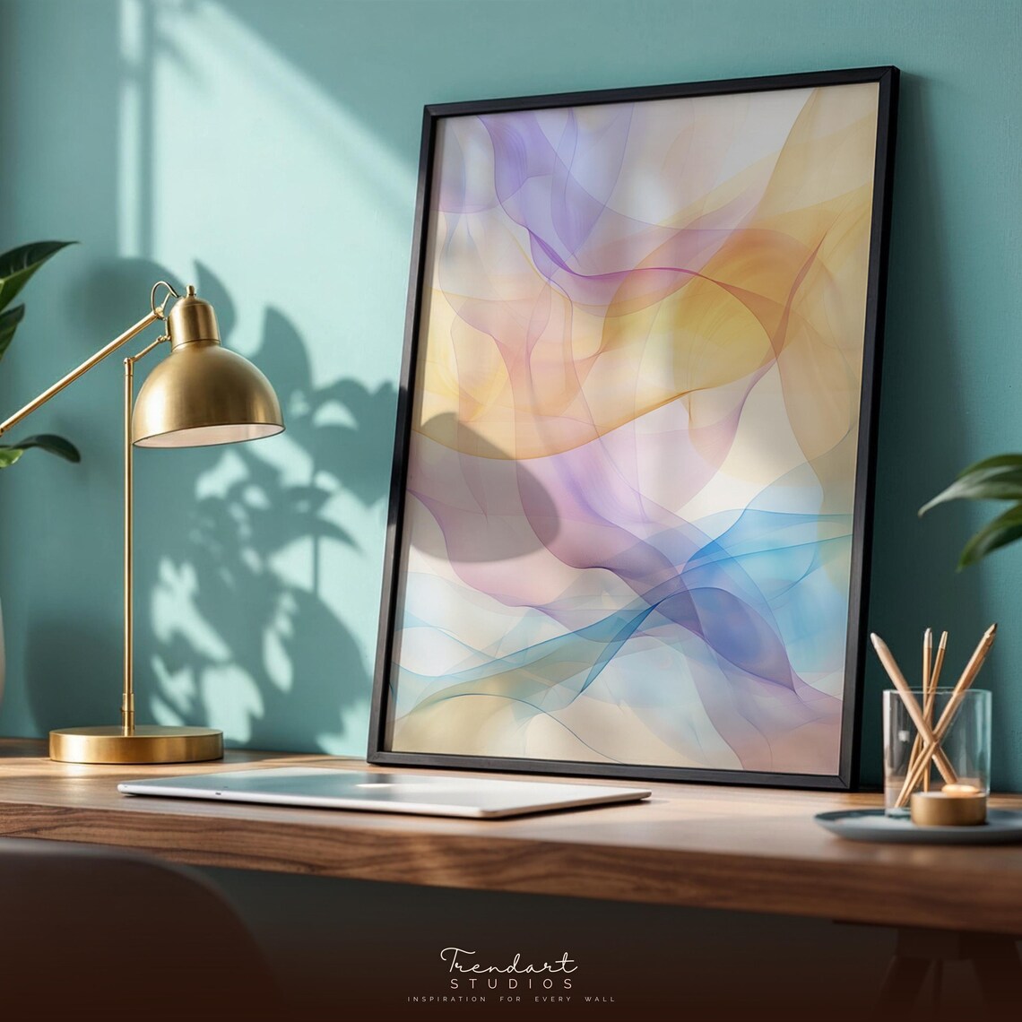 Pastel Smoke Ribbons Dreamy Abstract Modern Gallery Wall Poster