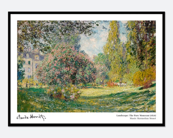 Monet Landscape The Parc Monceau, Vintage Art Print