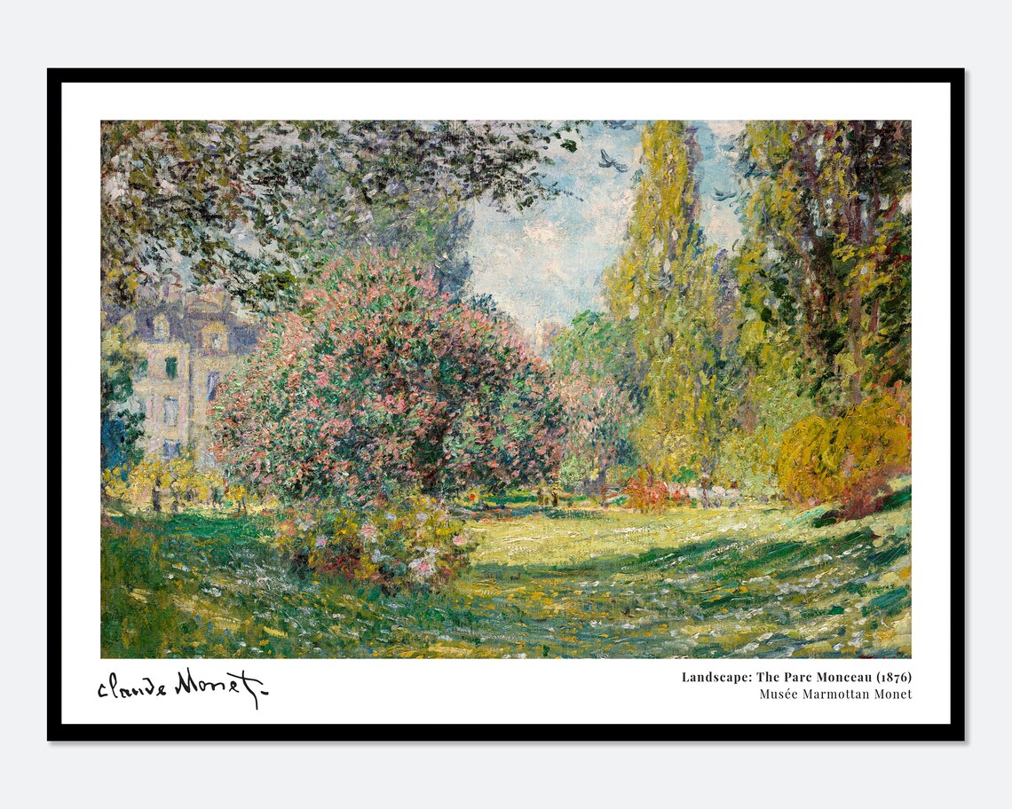 Monet Landscape The Parc Monceau, Vintage Art Print