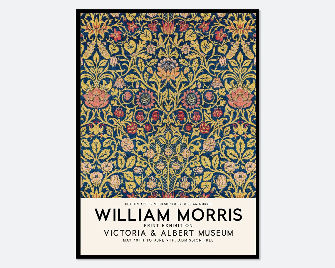 William Morris Violet And Columbine, Vintage Poster Art Print