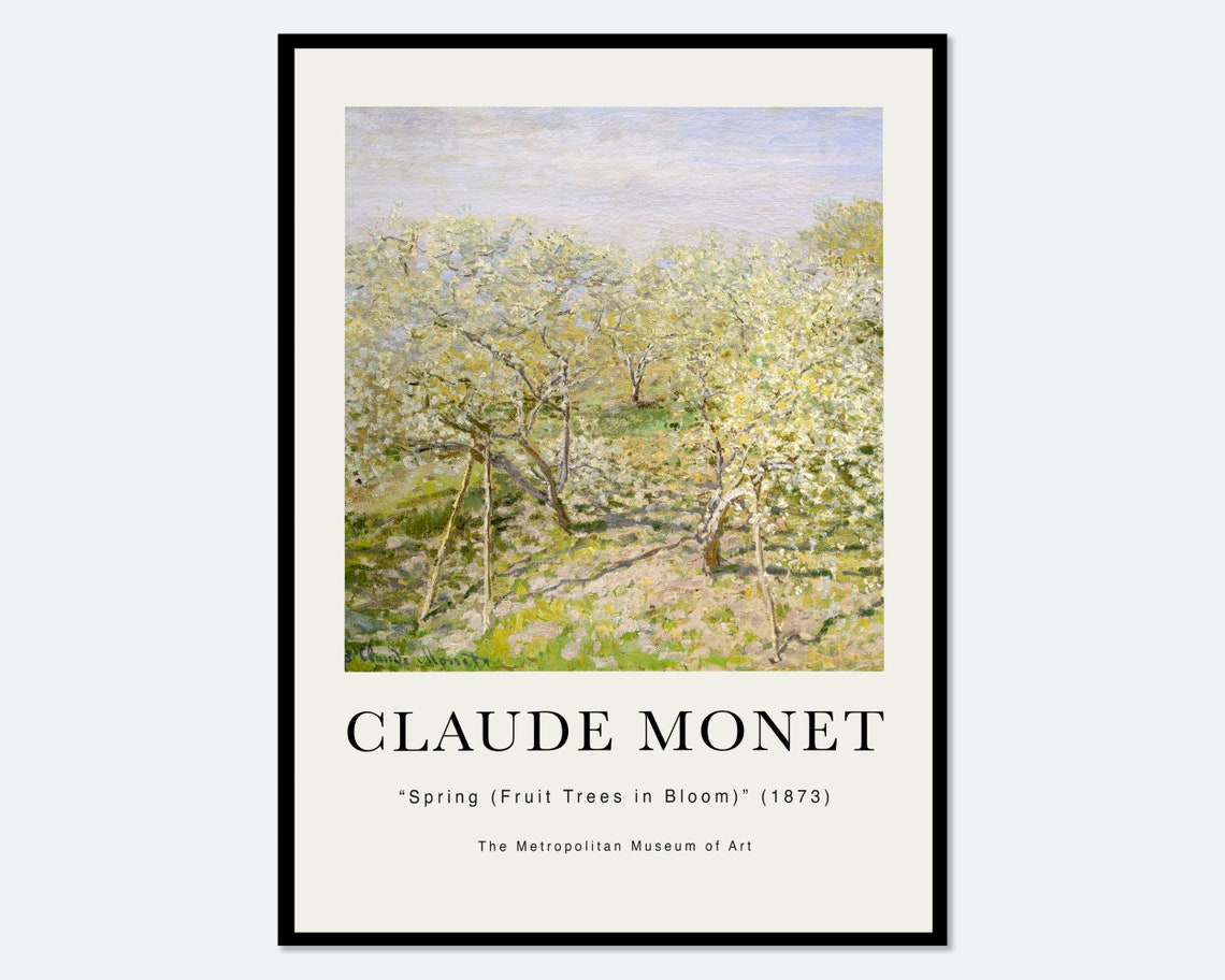 Claude Monet Spring Fruit Trees In Bloom 1873 Met Museum Art Poster