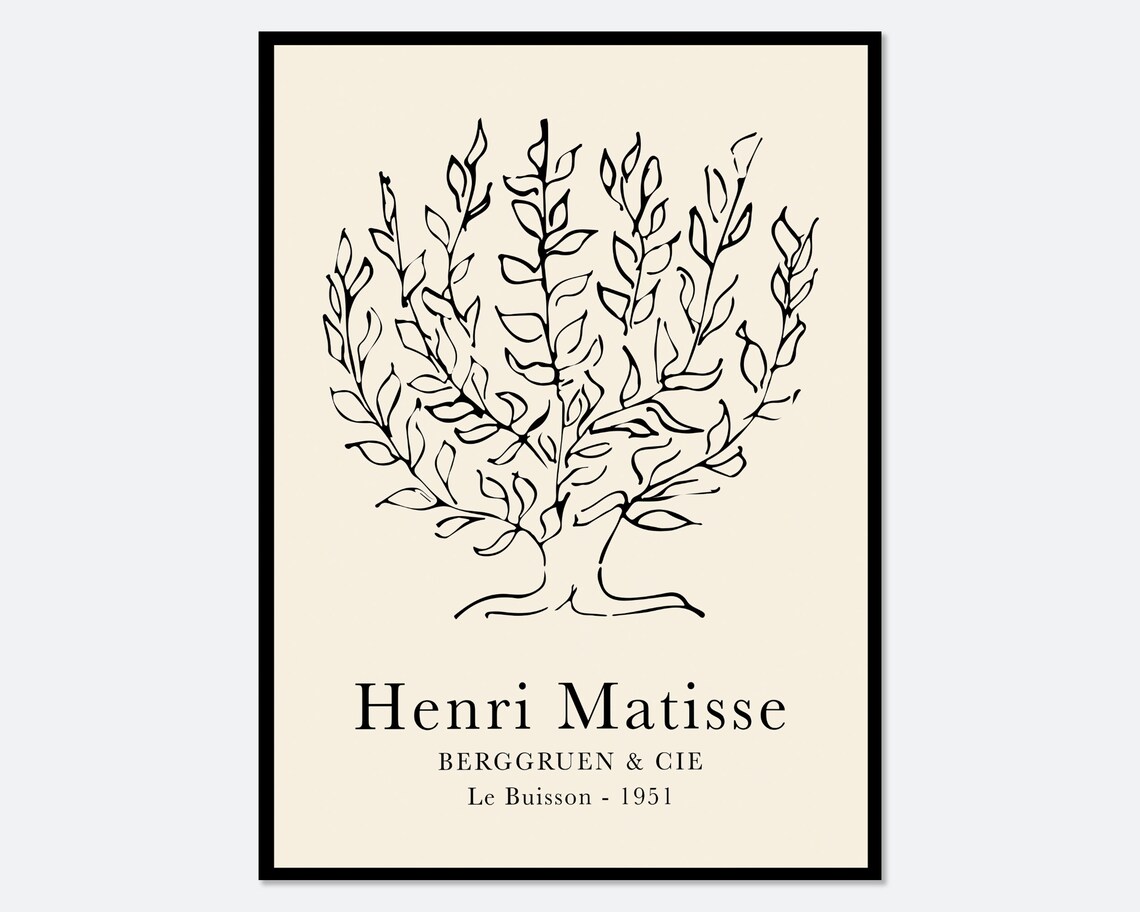 Henri Matisse Le Buisson Tree Sketch, Vintage Art Print