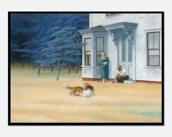 Edward Hopper Cape Cod Evening 1939 Couple Dog Dusk Scene Poster