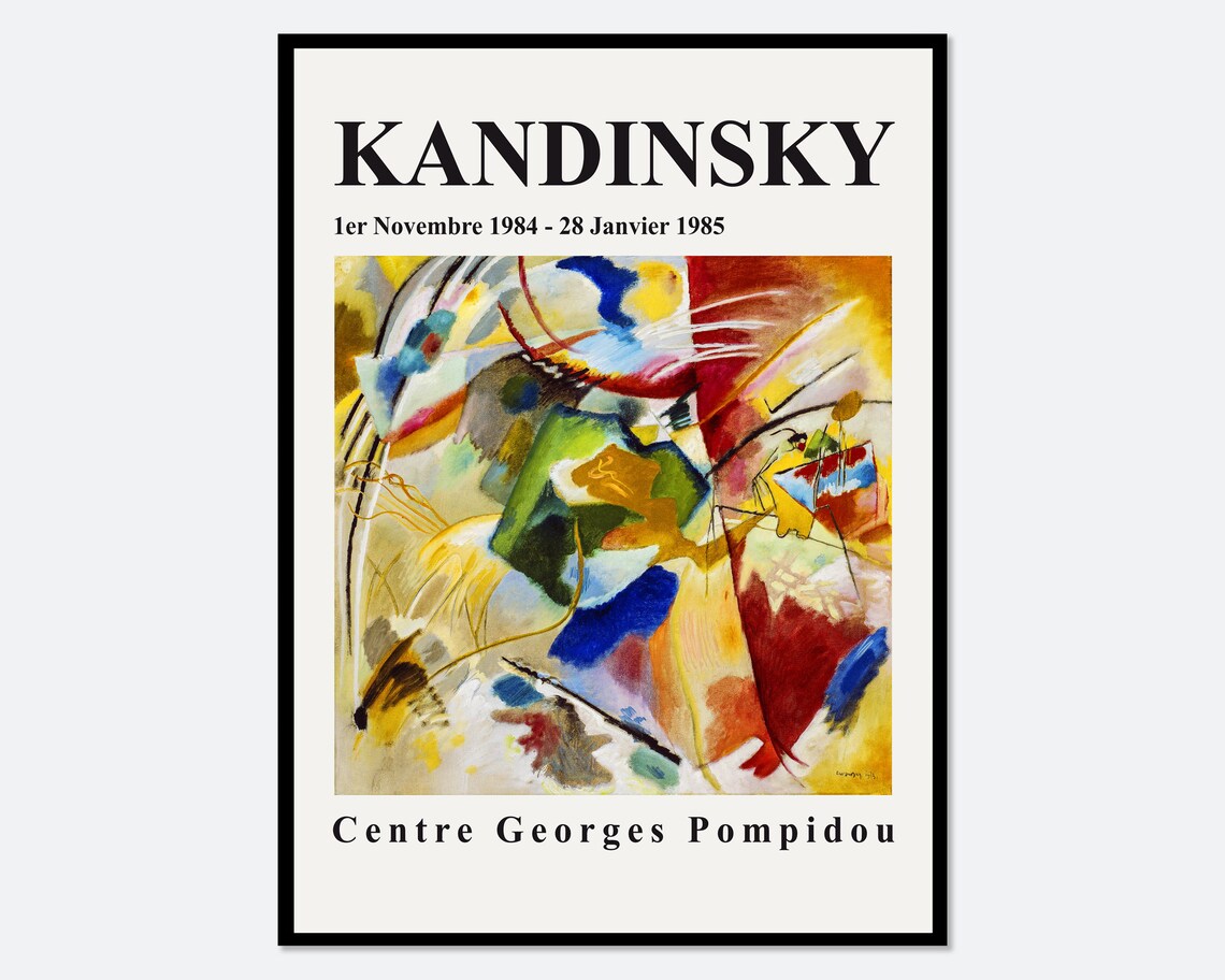 Kandinsky Centre Georges Pompidou 1984 Paris Exhibition Art Poster