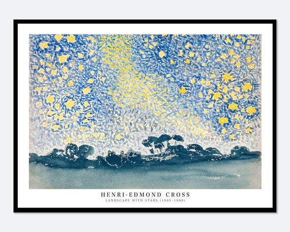 Henri Edmond Cross Landscape With Stars Night Sky 1905 Art Poster