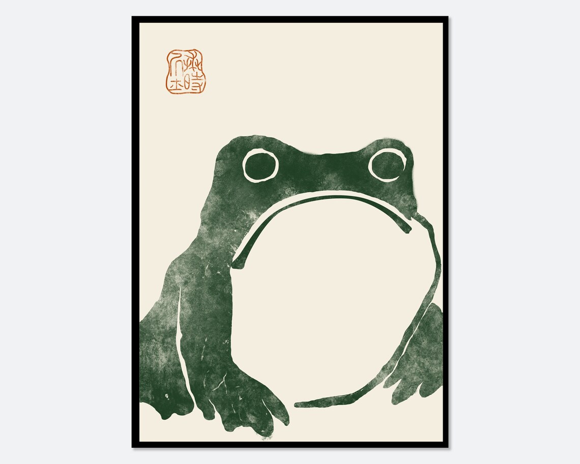Japanese Frog Matsumoto Hoji Toad Woodblock Art Print
