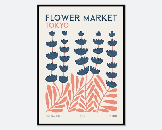 Flower Market Tokyo No 23 Matisse Style Botanical Art Poster