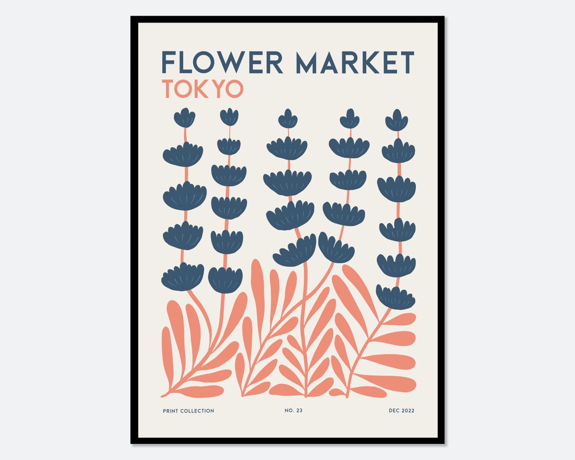 Flower Market Tokyo No 23 Matisse Style Botanical Art Poster