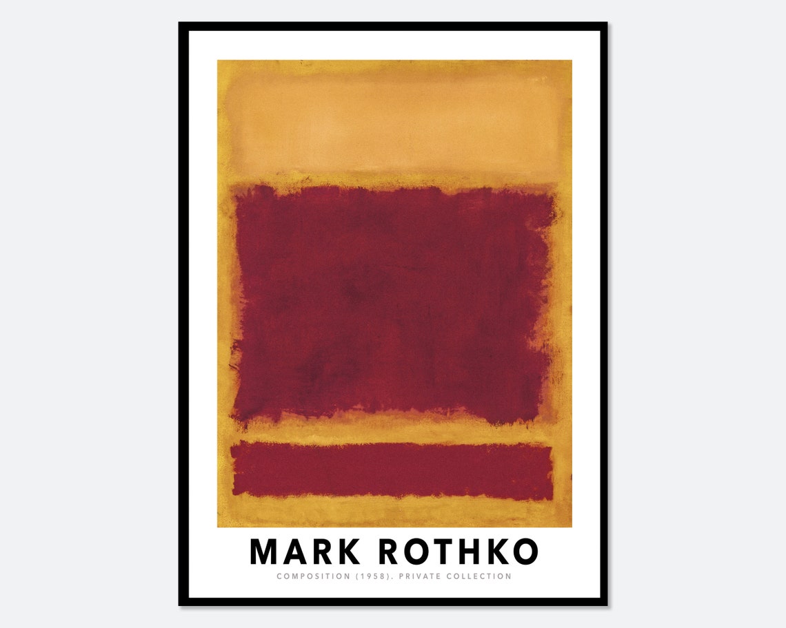 Mark Rothko Composition 1958 Red Gold Color Field Abstract Poster