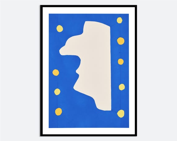 Henri Matisse Monsieur Loyal From Jazz Vintage Wall Art Print Abstract Face Figure Fauvism Poster Cut Outs Papiers Decoupes M179