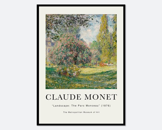 Monet Landscape The Parc Monceau, Vintage Poster