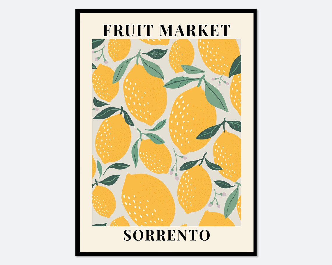 Fruit Market Sorrento Lemons Botanical Art Print