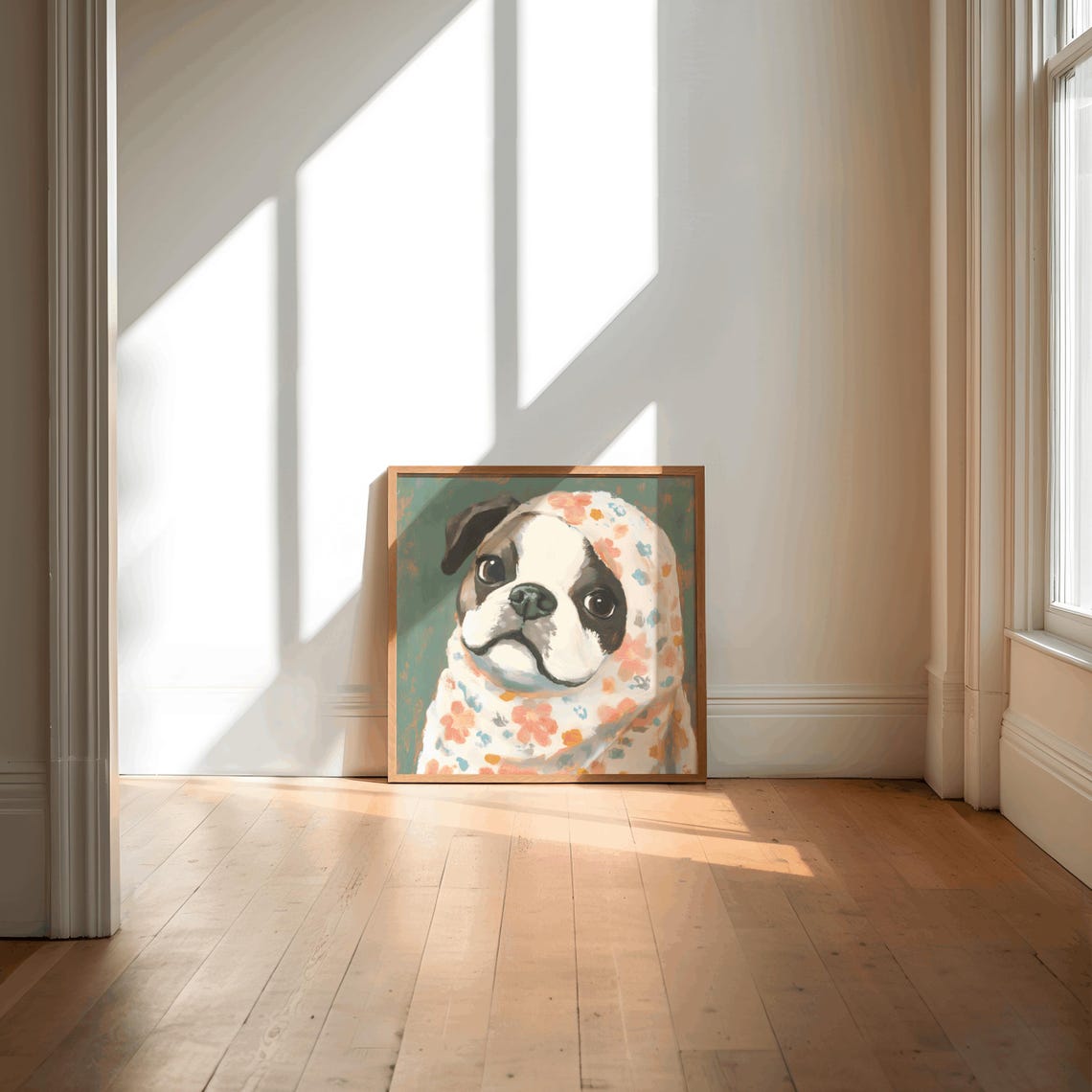 Black White English Bulldog Babushka English Bulldog Wall Art English Bulldogs Lovers English Bulldog Cute English Bulldog Decoration - Image 2