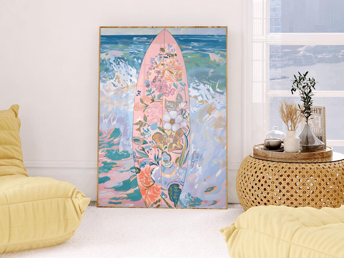 Colorful Abstract Surfboards Art Print, Coastal Summer - Image 3
