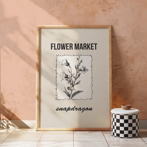 Snapdragon Floral Print For Entryways Neutral Botanical Wall Art Kitchen Bedroom Or Entryway Decor