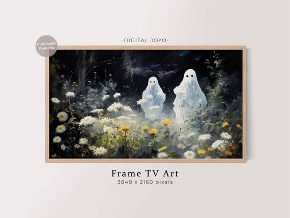 Funny Ghosts Frame Tv Art Halloween Fall Decor
