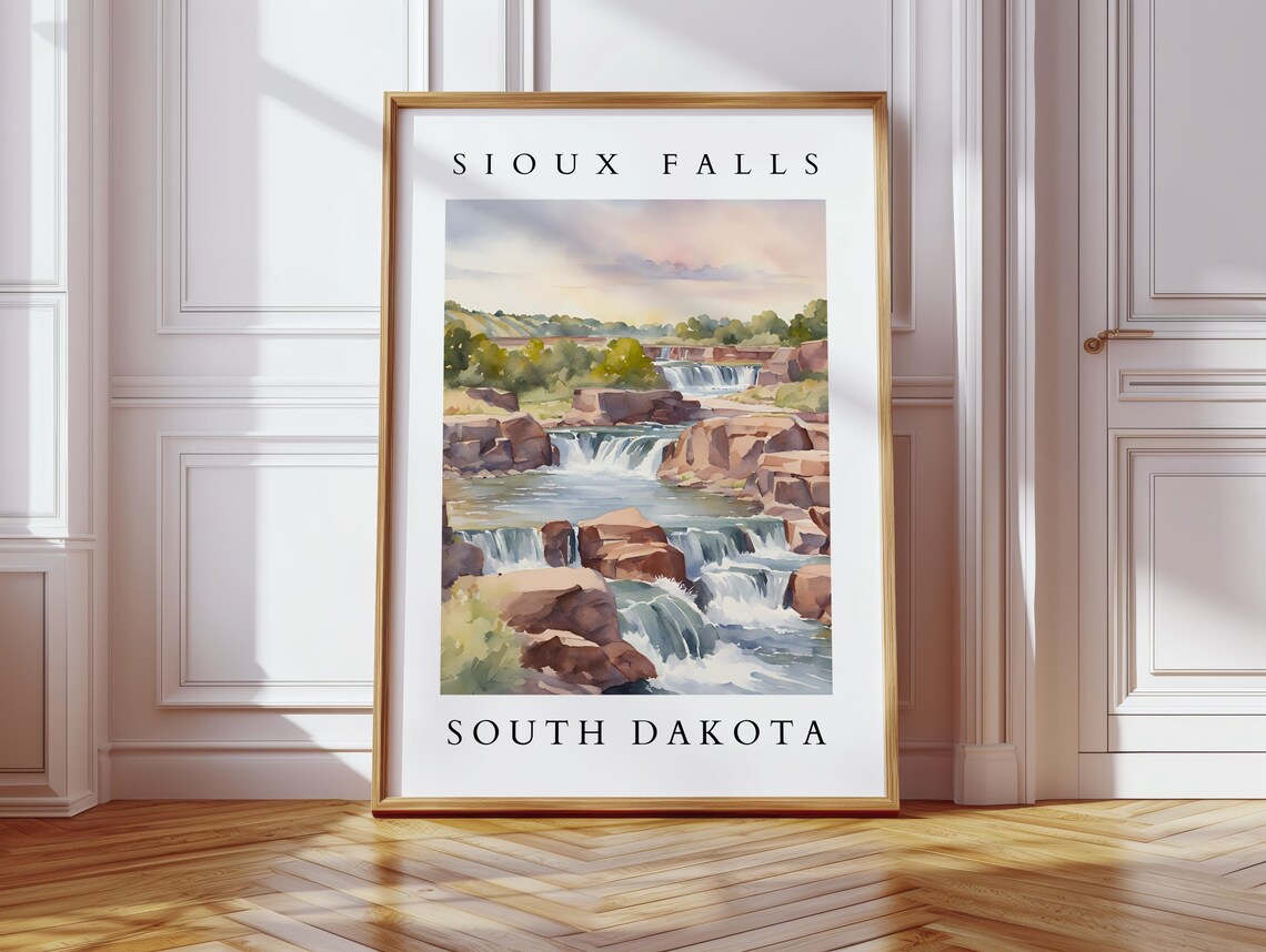 Sioux Falls South Dakota Watercolor Art Print