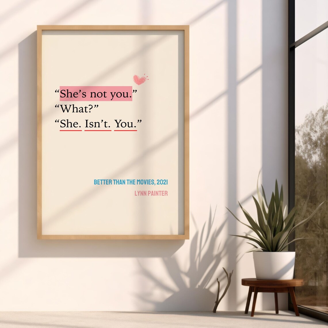 Better Than The Movies Book Quotes Poster, Bookish Gift