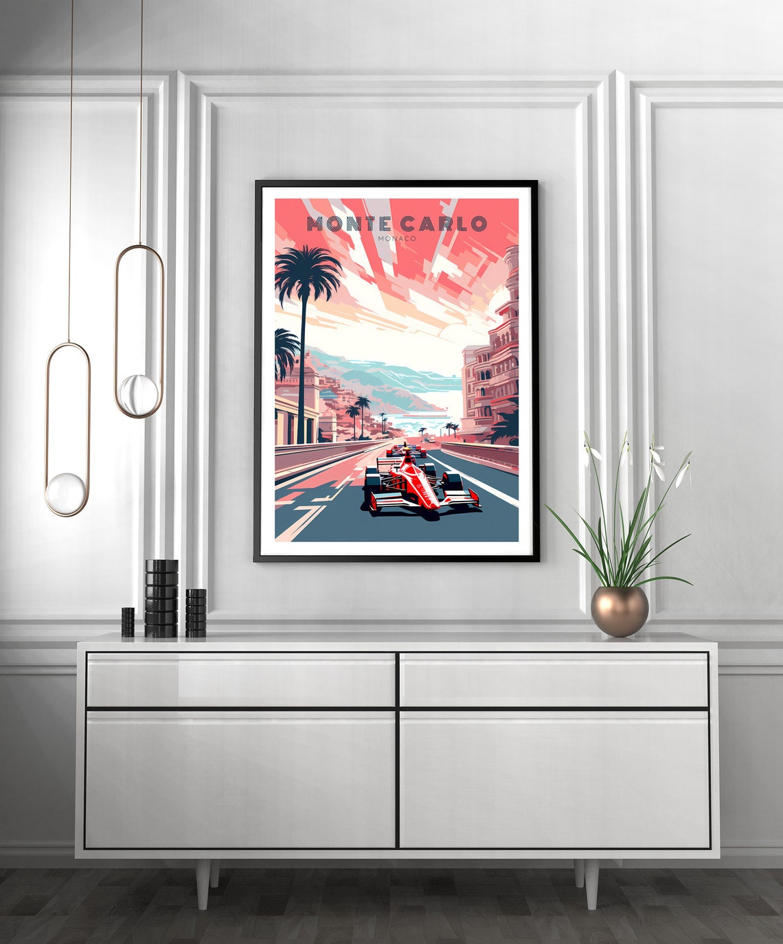 Monte Carlo Monaco Formula Race Car Grand Prix Travel Poster - Image 2