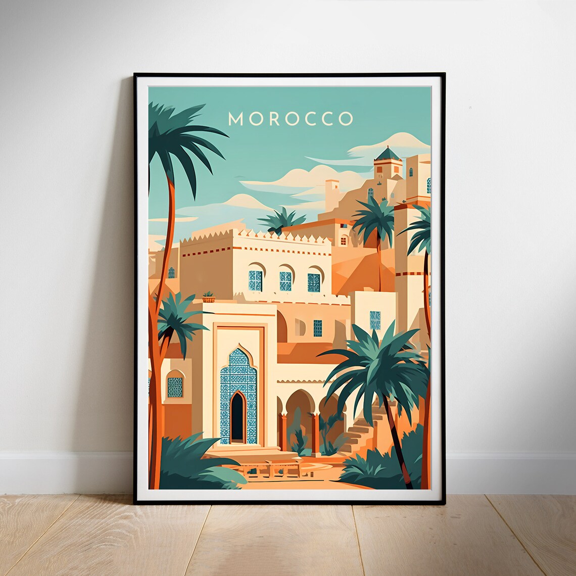 Printable Wall Art Morocco Retro Travel Poster Instant Hanging Decor New Home Gift