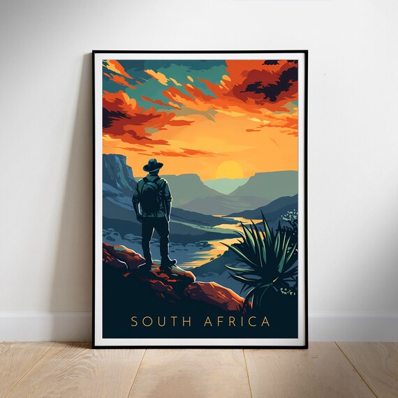 South Africa Travel Poster Printable Wall Art Instant Hanging Decor New Home Gift