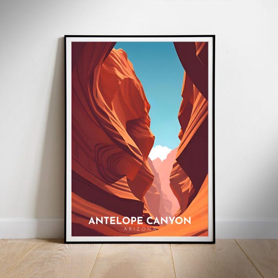 Antelope Canyon Arizona Slot Canyon Red Rock Desert View Poster